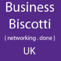 Business Biscotti banner; FREE Business Networking meetings across the UK.