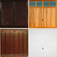 Montage of 4 types of finish for up and over garage doors.
