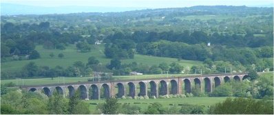 View of Congleton's famous rail bridge, The 20 Arches.