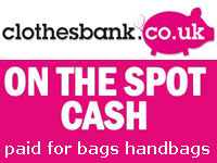 Clothes Bank on the spot cash banner cash paid 4 bags and handbags.