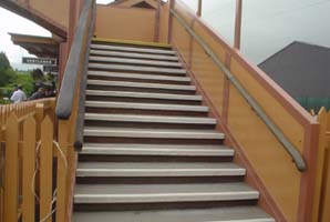Stairway with non slip nosings.