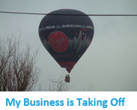 Hot air balloon, representing a new business taking off.