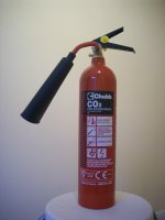  CO2 or carbon dioxide fire extinguisher.