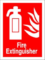 Fire extinguisher sign.
