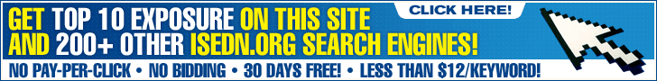 Get Top 10 Exposure On This Site + 200 Plus Other ISEDN.org Search Engines and Directories.