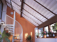 Pleated conservatory blinds.