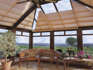 Specially designed conservatory blinds fitted by Bespoke Blinds & Poles of Sheffield.