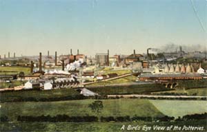 Birds eye view of the potteries