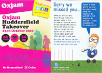 Flyers produced for Oxjam by full colour digital printing.