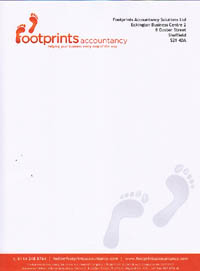 Letterheads produced for footprints.