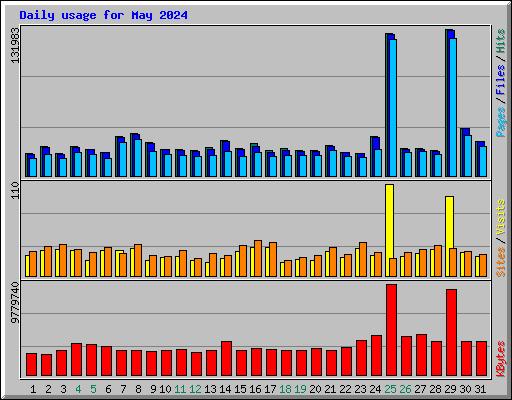 Daily usage for May 2024