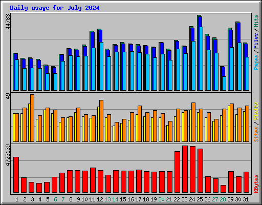 Daily usage for July 2024