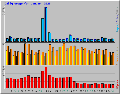 Daily usage for January 2026