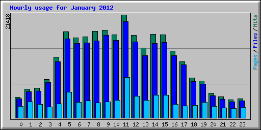 Hourly usage for January 2012